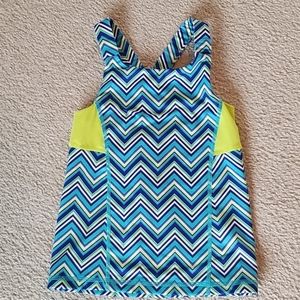 ❤ 4/$20 Crazy 8 Blue & Lime Green Tank Top
